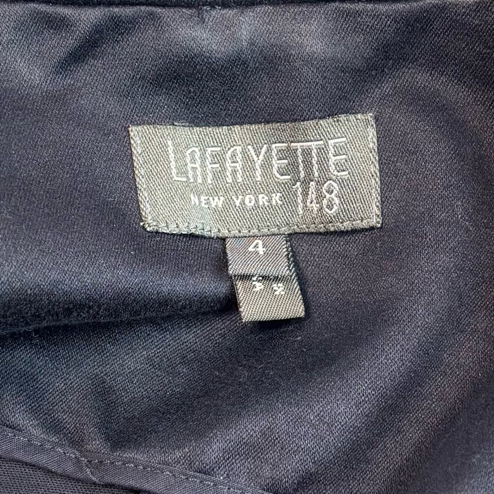 Lafayette 148 New York Navy Drawstring Blazer Jacket | Size 4 - Picture 3 of 9